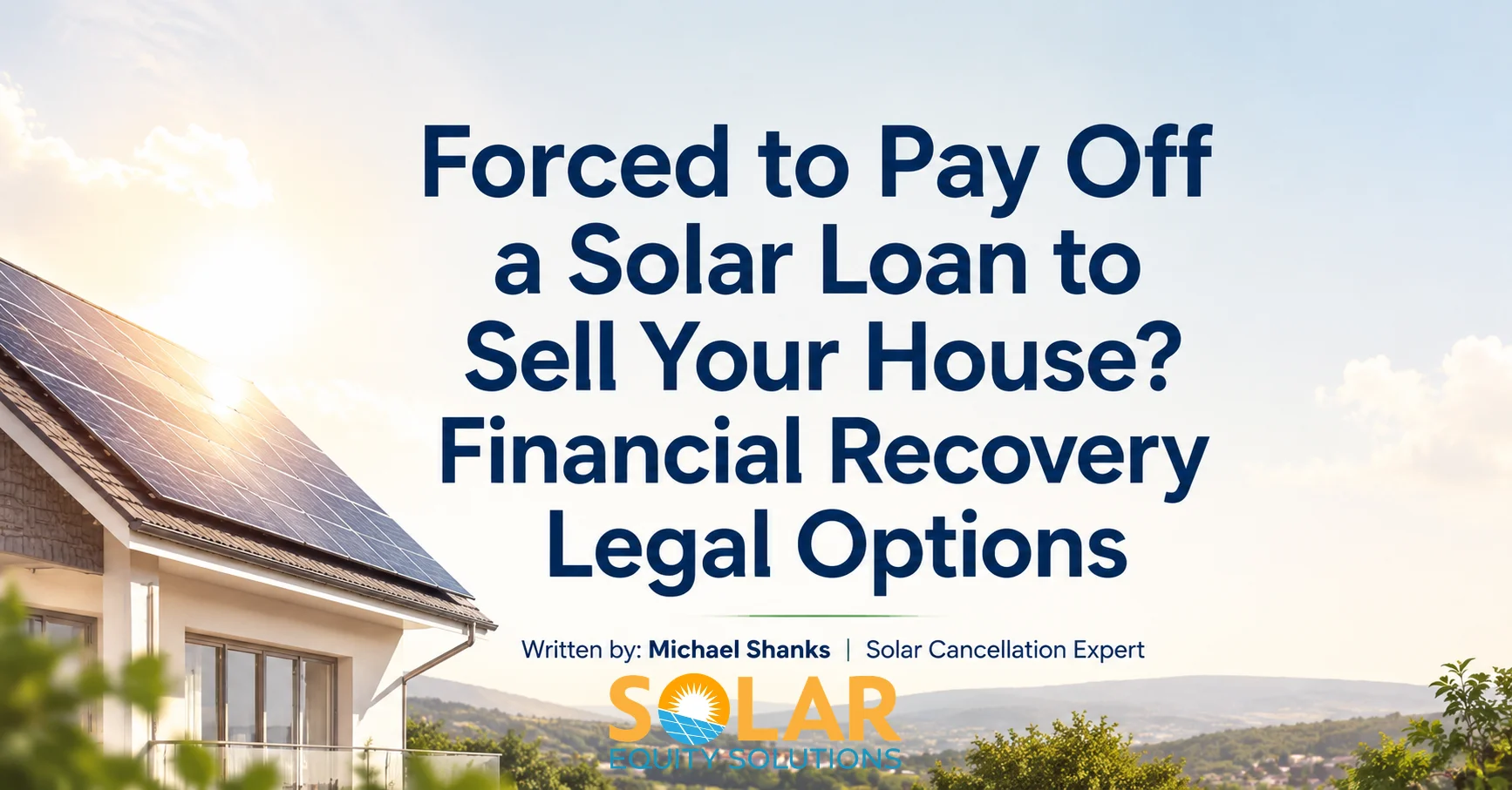 Forced to Pay Off a Solar Loan to Sell Your House Financial Recovery Legal
